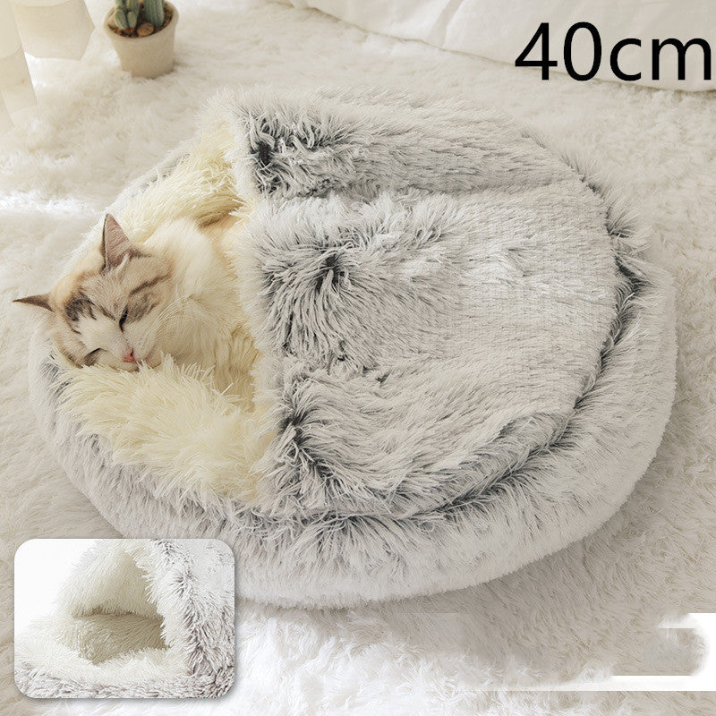 Round Plush Warm Bed