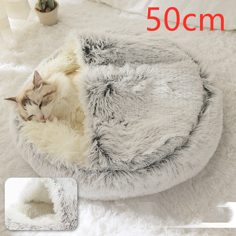 Round Plush Warm Bed