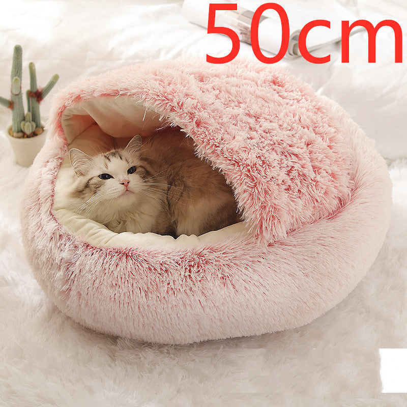 Round Plush Warm Bed