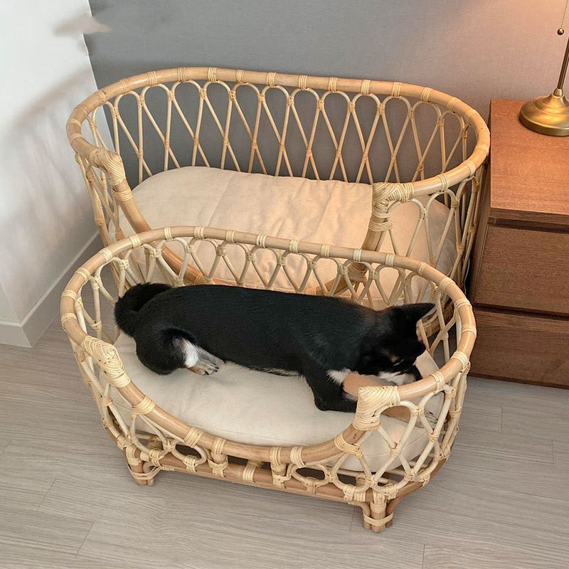 Handmade Rattan Woven Pet Bed