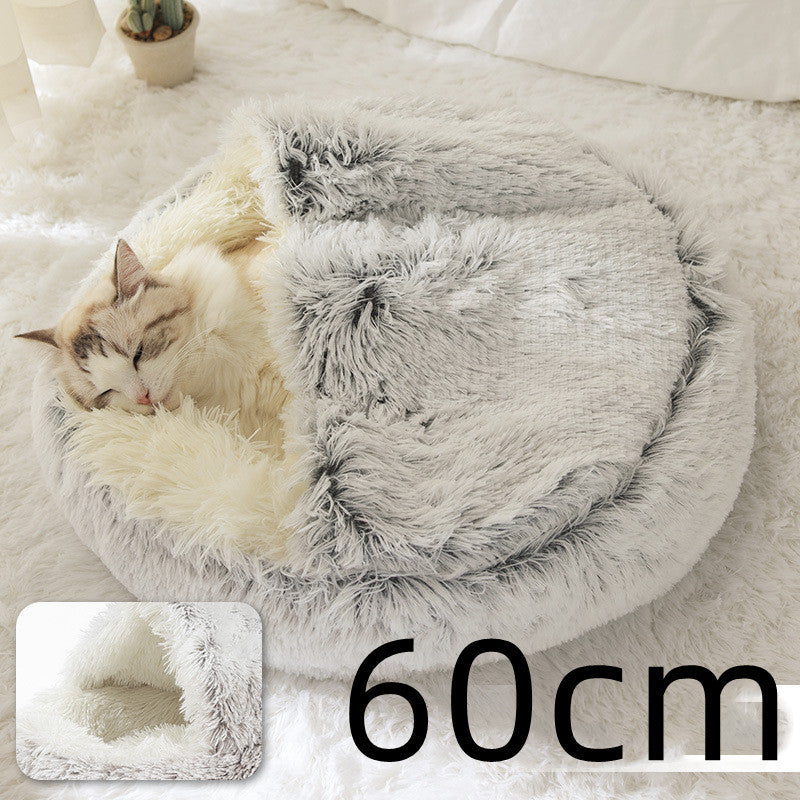 Round Plush Warm Bed